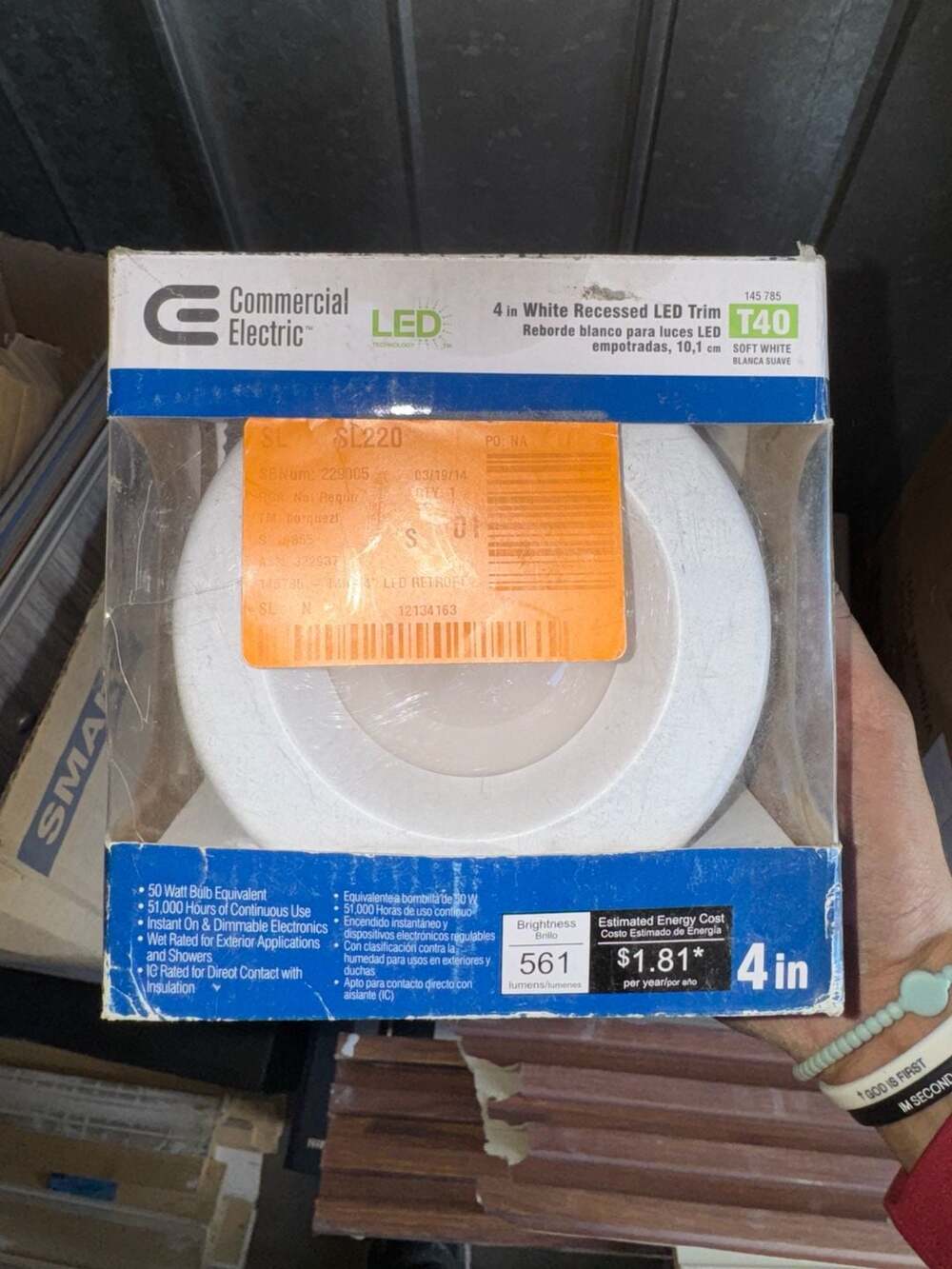 Commercial Electric 4-Inch White Recessed LED Trim, Model T40
